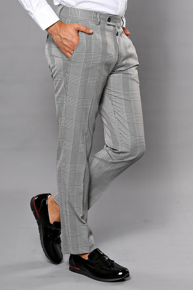 Grey plaid best sale suit pants