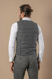 Grey Plaid Vest | Wessi 3-piece-suit, 34, Checked, Modern Fit, Plaid, Slim Fit, Vest Vest - wessi