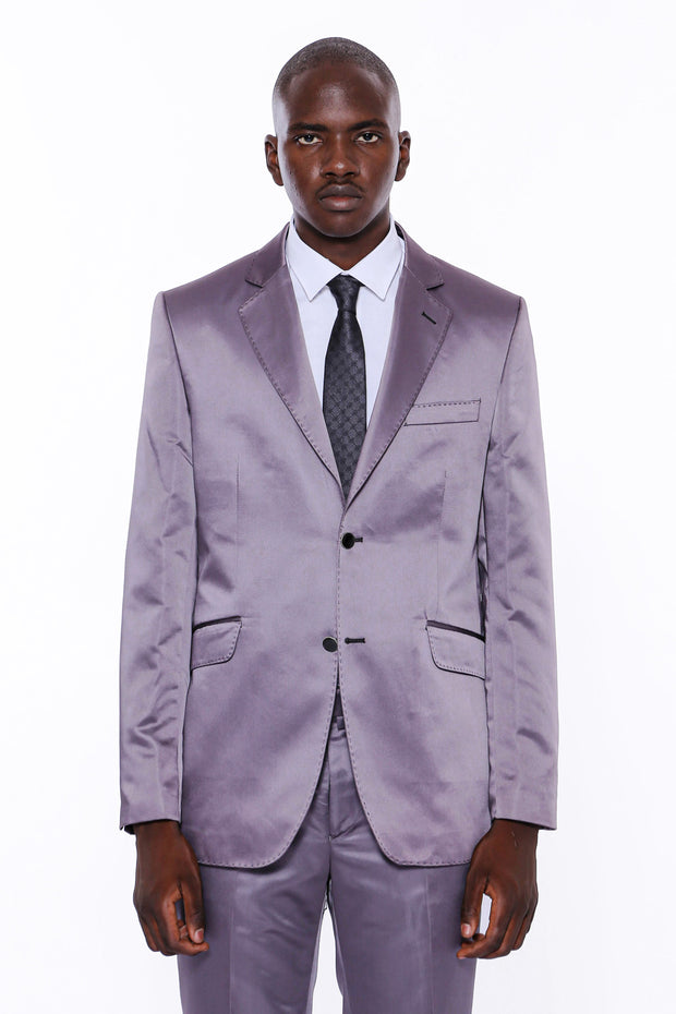 Grey Satin Men's Suit 3-piece-suit, 34, 36, 38, 40, 42, 44, Grey, Grey Suit, Notch, Suit OutletSuit - wessi