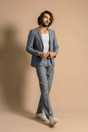 Grey Slim Fit Men's Suit with Vest | Wessi $100 - $150, 3-piece-suit, 34, 36, 38, 40, 6 Drop, Basic, Casual, Daily, Essentials, Italian, Italian Suit, mens-suit, mens-suit_obsolete, Modern Fi