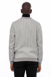 Grey Striped Bomber Coat $50 - $100, 36, 38, 40, 42, 44, 46, 48, Bomber Jacket, Daily, Grey, Modern Fit, Outwear, Slim Fit, Striped, Zippered OutwearBomber Jacket - wessi