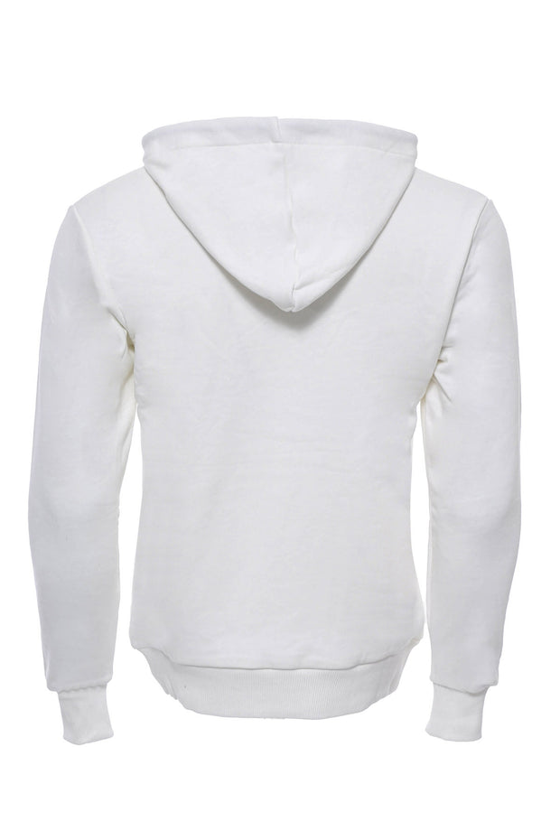 Hooded Pocket Plain Cream Men's Sweatshirt Basic, Daily, Essentials, Hooded, Modern Fit, Slim Fit, Sport, Sport Clothing, Sweatshirt Sport ClothingSweatshirt - wessi