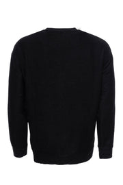 Horizontal Striped Black Men's Sweatshirt Basic, Crew Neck, Daily, Embroidered, Essentials, Modern Fit, Slim Fit, Sport, Sport Clothing, Striped, Sweatpants, Sweatshirt Sport ClothingSweatpan