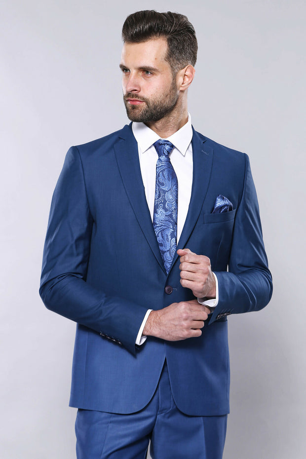 Indigo Model Men's Suit | Wessi 3-piece-suit, 36, 38, 40, 42, 44, 46, Italian Suit, mens-suit_obsolete, Modern Fit, Slim Fit, Suit OutletSuit - wessi