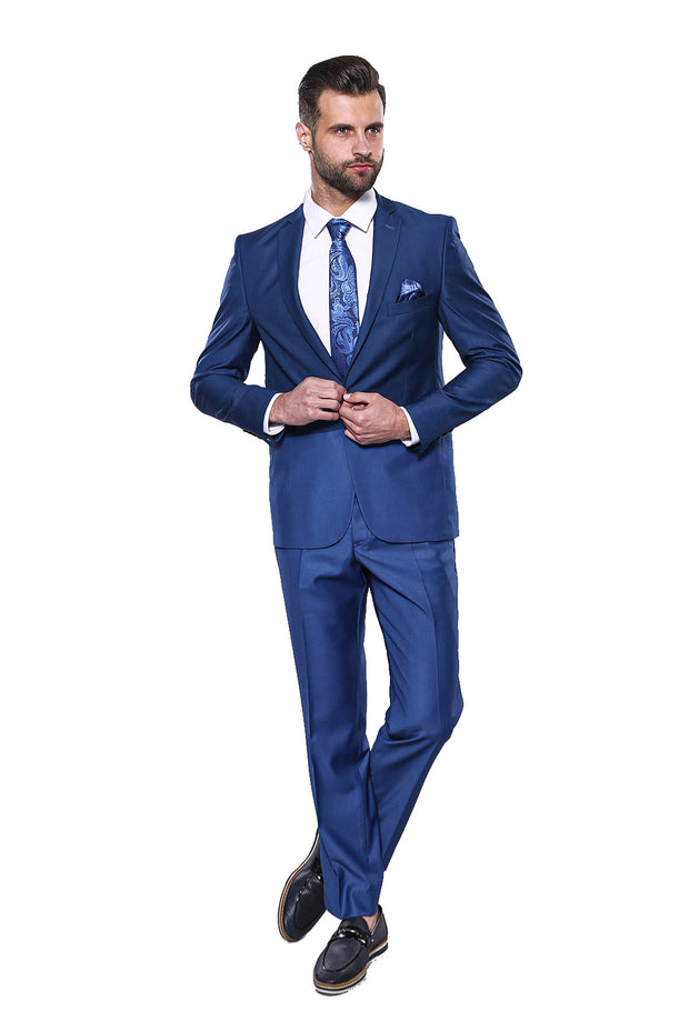 Indigo Model Men's Suit | Wessi 3-piece-suit, 36, 38, 40, 42, 44, 46, Italian Suit, mens-suit_obsolete, Modern Fit, Slim Fit, Suit OutletSuit - wessi