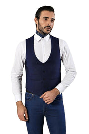 Indigo Vest Separate with Watch Pockets 3-piece-suit, 38, Vest Vest - wessi