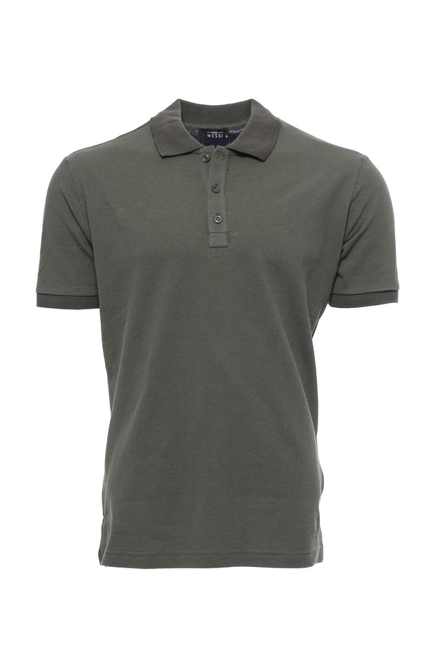 Khaki Polo Collar T-shirt 3-piece-suit, Basic, Casual, Daily, Essentials, Knit, Modern Fit, Oxford, Plain, Polo, Polo T-Shirt, Slim Fit, T-Shirt T-ShirtPolo T-Shirt - wessi