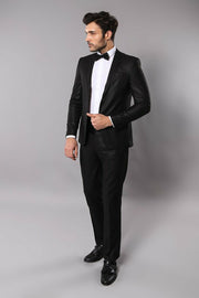 Lapel Modeled Black Wedding Suit | Wessi 3-piece-suit, 42, mens-suit_obsolete, Modern Fit, Notch, Party, Slim Fit, Slim Fit Suit, Suit, Wedding OutletSuit - wessi