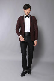 Lapel Modeled Burgundy Groom Suit | Wessi 3-piece-suit, 38, Modern Fit, Notch, Party, Slim Fit, Slim Fit Suit, Suede, Suit, Wedding TuxedoBurgundy Tuxedo - wessi