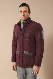 Leather Modeled Burgundy Slim Fit Quilted Jacket 3-piece-suit, 36, 38, 40, 42, 44, 46, Jackets, Modern Fit, Outwear, Puffer Coats, Quilted, Slim Fit OutletCoat - wessi