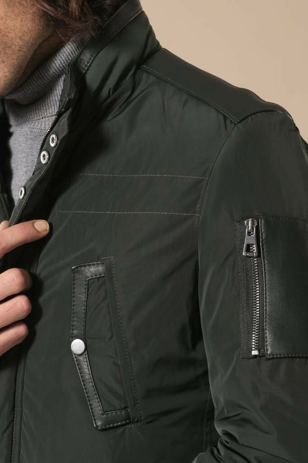 Leather Modeled Green Slim Fit Quilted Jacket 3-piece-suit, 38, 42, Jackets, Modern Fit, Outwear, Puffer Coats, Quilted, Slim Fit, Zippered OutletCoat - wessi