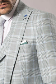 Light Blue Checked Mens Suit | Wessi $100 - $150, 3-piece-suit, 36, 40, 42, 44, 46, 6 Drop, Casual, Casual Suit, Checked, Daily, Italian Suit, Modern Fit, Peak, Peak Lapel, Plaid, Slim Fit, S