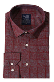 Light Burgundy Patterned Men's Shirt | Wessi 3-piece-suit, Burgundy, Casual, Daily, Floral, Floral Shirt, Italian, Modern Fit, Patterned, Plaid, red, Shirt, Slim Fit ShirtFloral Shirt - wessi