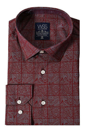 Light Burgundy Patterned Men's Shirt | Wessi 3-piece-suit, Burgundy, Casual, Daily, Floral, Floral Shirt, Italian, Modern Fit, Patterned, Plaid, red, Shirt, Slim Fit ShirtFloral Shirt - wessi