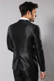 Modeled Shiny Black Suit | Wessi 3-piece-suit, 34, 40, 42, 46, Black, Italian Suit, mens-suit, mens-suit_obsolete, Suit OutletSuit - wessi