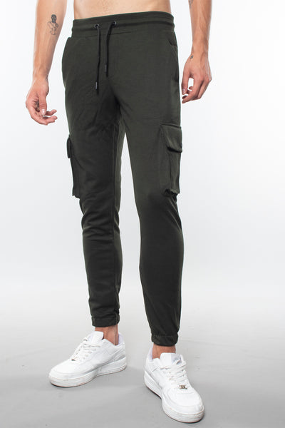 Narrow Leg Green Cargo Sweatpants Daily, Sport, Sport Clothing, Sweatpants Sport ClothingSweatpants - wessi