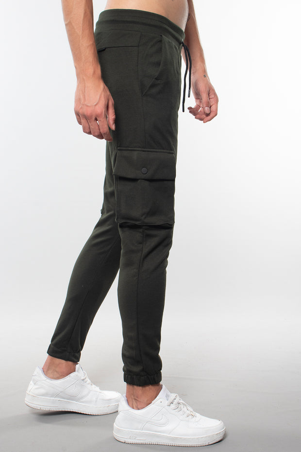 Narrow Leg Green Cargo Sweatpants Daily, Sport, Sport Clothing, Sweatpants Sport ClothingSweatpants - wessi