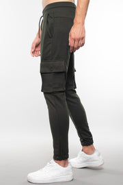 Narrow Leg Green Cargo Sweatpants Daily, Sport, Sport Clothing, Sweatpants Sport ClothingSweatpants - wessi