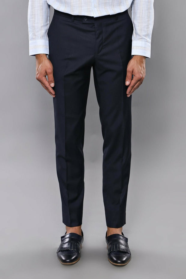 Navy Blue Fabric Trousers 28, 3-piece-suit, 30, 32, 34, 36, 38, 40, 42, Basic, Blue, Essentials, Navy, navy-blue, Office, Plain, Trouser, Trousers TrouserTrousers - wessi