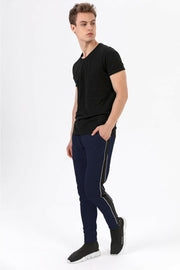 Navy Blue Men's Pocket Sweatpants Blue, Daily, Navy, navy-blue, Sport, Sport Clothing, Sweatpants Sport ClothingSweatpants - wessi