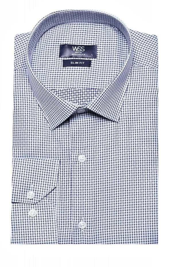 Navy Blue Patterned Shirt | Wessi 3-piece-suit, Blue, Casual, Daily, Floral Shirt, Italian, Modern Fit, Navy, Navy Blue, Office, Patterned, Plaid, Shirt, Slim Fit ShirtFloral Shirt - wessi