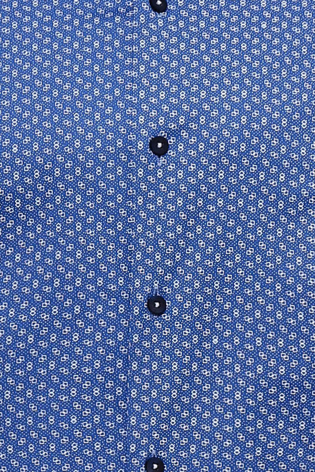 Navy Blue Point Pattern Slimfit  Shirt 3-piece-suit, Blue, Casual, Daily, Floral Shirt, Italian, Modern Fit, Navy, Navy Blue, Patterned, Shirt, Slim Fit, Sport ShirtFloral Shirt - wessi