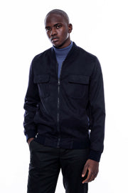 Navy Blue Suede Bomber Coat $50 - $100, 36, 38, 40, 42, 44, 46, 48, Blue, Bomber Jacket, Flap Pocket, Modern Fit, Navy, Navy Blue, Outwear, Slim Fit, Suede, Velvet, Zippered OutwearBomber Jac