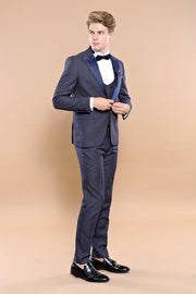 Navy Blue Tuxedo Suit | Wessi 3-piece-suit, 36, 38, 40, 42, 44, 46, Blue, Navy, Navy Blue Suit, navy-blue, Party, Peak, Peak Lapel, Suit, Wedding SuitNavy Blue Suit - wessi