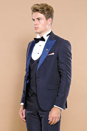 Navy Blue Tuxedo Suit | Wessi 3-piece-suit, 36, 38, 40, 42, 44, 46, Blue, Navy, Navy Blue Suit, navy-blue, Party, Peak, Peak Lapel, Suit, Wedding SuitNavy Blue Suit - wessi