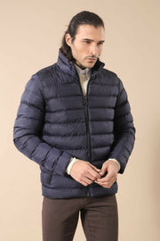 Navy Short Men Down Jacket | Wessi 3-piece-suit, 36, 38, 40, 42, 44, 46 Blue, Blue, Jackets, Modern Fit, Navy, navy-blue, Outwear, Puffer Coats, Slim Fit, Zippered OutwearJacketsPuffer Coats 