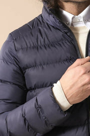 Navy Short Men Down Jacket | Wessi 3-piece-suit, 36, 38, 40, 42, 44, 46 Blue, Blue, Jackets, Modern Fit, Navy, navy-blue, Outwear, Puffer Coats, Slim Fit, Zippered OutwearJacketsPuffer Coats 