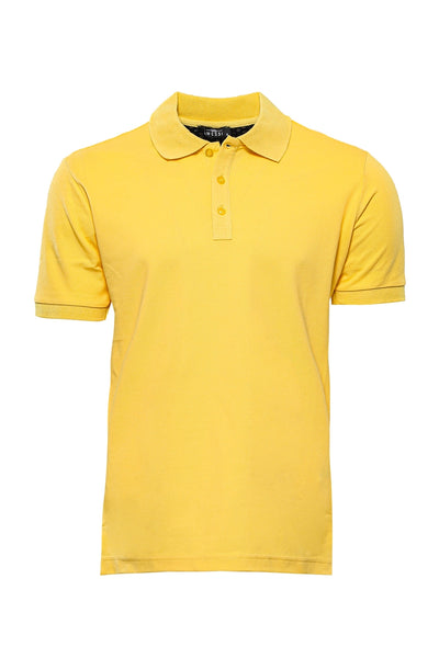 Oxford Yellow Polo Collar T-shirt 3-piece-suit, Basic, Casual, Daily, Essentials, Knit, L, M, Modern Fit, Oxford, Polo, Polo T-Shirt, S, Slim Fit, T-Shirt, XL, yellow T-ShirtPolo T-Shirt - we