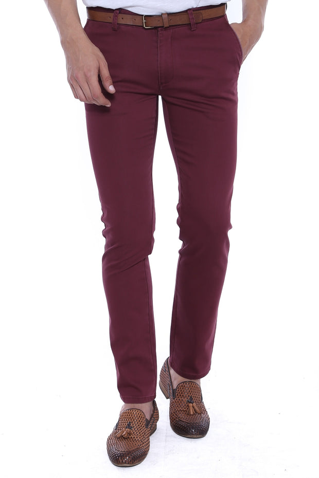 Patch Pocket Burgundy Men's Trousers 28, 3-piece-suit, 30, 32, 34, 36, 38, Basic, Casual, Daily, Essentials, Modern Fit, Office, Plain, Slim Fit, Slim Fit Trousers, Trouser OutletTrousers - w