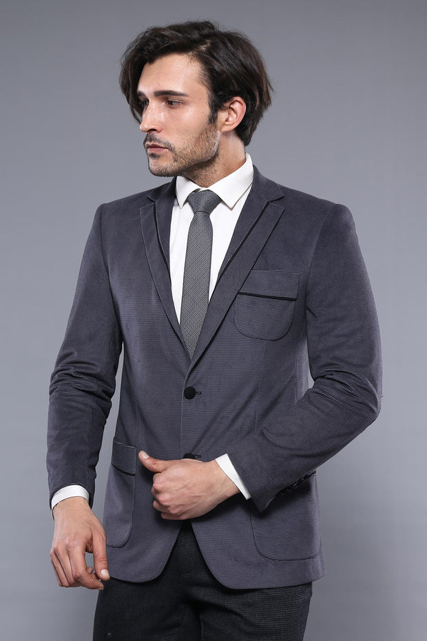 Patch Pocket Dark Grey Blazer 3-piece-suit, 38, 40, 6 Drop, Basic, Casual Blazer, Essentials, Italian Suit, Men's Blazers, Modern Fit, Plain, Slim Fit, Slim Fit Suit, Slimfit, Velvet OutletBl