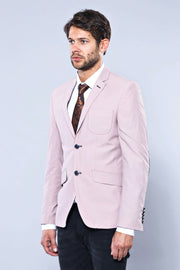 Patched Light Pink Blazer | Wessi 3-piece-suit, 34, 36, 38, 40, 42, 44, 6 Drop, Basic, Essentials, Italian Suit, Men's Blazers, Modern Fit, Notch, Notch Lapel, Pink, Plain, Slim Fit, Slim Fit