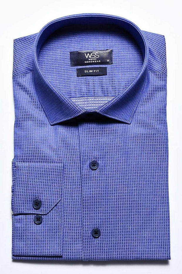 Patterned Blue Shirt 3-piece-suit, Casual, Daily, Floral Shirt, Italian, Modern Fit, Patterned, Shirt, Slim Fit ShirtFloral Shirt - wessi