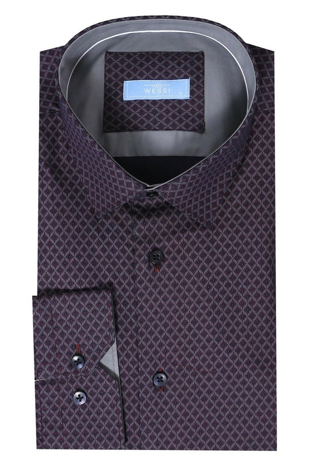 Patterned Purple Men's Shirt | Wessi 3-piece-suit, Brown, Casual, Cuff, Daily, Dot Patterned, Floral, Italian, Long Sleeve, Modern Fit, Patterned, Plaid, Shirt, Slim Fit, Slim Fit Shirt Shirt