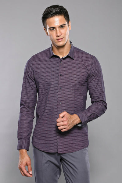 Patterned Purple Men's Shirt | Wessi 3-piece-suit, Brown, Casual, Cuff, Daily, Dot Patterned, Floral, Italian, Long Sleeve, Modern Fit, Patterned, Plaid, Shirt, Slim Fit, Slim Fit Shirt Shirt