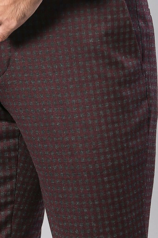 Patterned Double Breasted Burgundy Waistcoat & Trousers 3-piece-suit, 34, 36, 40, Double Breasted, Modern Fit, Slim Fit, Vest Vest - wessi