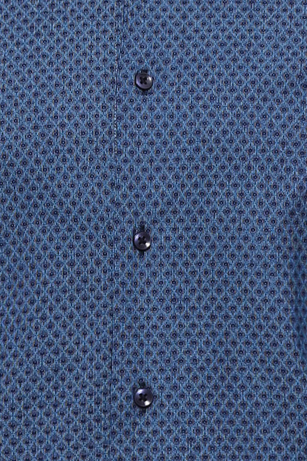 Patterned Long Sleeve Blue Shirt | Wessi 3-piece-suit, blue, Casual, Cuff, Daily, Dot Patterned, Italian, Long Sleeve, Modern Fit, Patterned, Plaid, Shirt, Slim Fit, Slim Fit Shirt ShirtSlim 