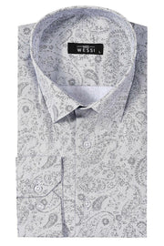 Patterned Men's White Shirt | Wessi 3-piece-suit, Casual, Cuff, Daily, Floral, Italian, Long Sleeve, Modern Fit, Patterned, Shirt, Short Sleeve, Slim Fit, Slim Fit Shirt, white ShirtSlim Fit 