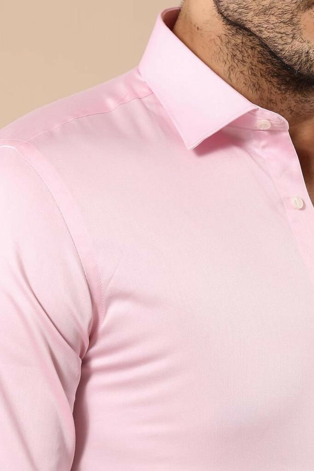 Pink Cotton Shirt | Wessi 3-piece-suit, Basic, Casual, Daily, Dress Shirt, Italian, Modern Fit, Office, pink, Plain, Satin Blend, Shirt, Slim Fit ShirtDress Shirt - wessi