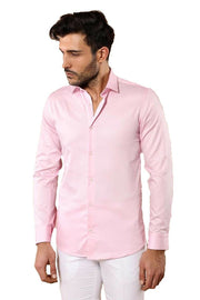 Pink Cotton Shirt | Wessi 3-piece-suit, Basic, Casual, Daily, Dress Shirt, Italian, Modern Fit, Office, pink, Plain, Satin Blend, Shirt, Slim Fit ShirtDress Shirt - wessi