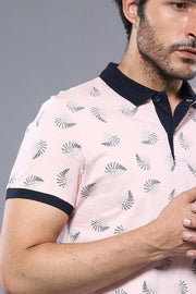 Pink Printed Polo T-Shirt | Wessi 3-piece-suit, Daily, Modern Fit, Patterned, pink, Polo, Polo T-Shirt, Slim Fit, T-Shirt OutletT-shirt - wessi