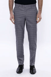 Plaid Grey Trousers | Wessi 28, 3-piece-suit, 30, 32, 34, 36, 38, Casual, Checked, Daily, Patterned, Plaid, Trouser, Trousers TrouserTrousers - wessi