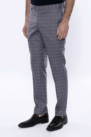 Plaid Grey Trousers | Wessi 28, 3-piece-suit, 30, 32, 34, 36, 38, Casual, Checked, Daily, Patterned, Plaid, Trouser, Trousers TrouserTrousers - wessi