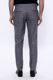 Plaid Grey Trousers | Wessi 28, 3-piece-suit, 30, 32, 34, 36, 38, Casual, Checked, Daily, Patterned, Plaid, Trouser, Trousers TrouserTrousers - wessi