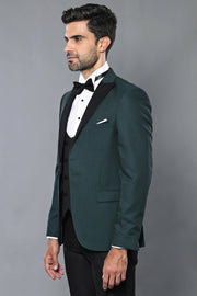 Plaid Patterned Green Tuxedo | Wessi 3-piece-suit, 34, 36, 38, 40, 42, 44, 46, Modern Fit, Party, Peak, Peak Lapel, Slim Fit, Slim Fit Suit, Suit, Wedding SuitSlim Fit Suit - wessi