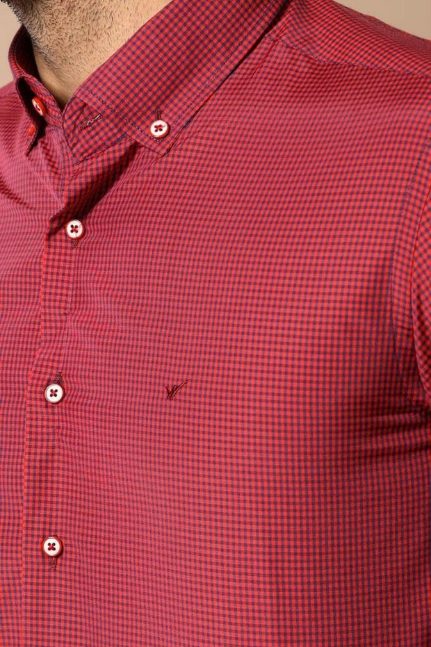 Plaid Red Slim Fit Shirt 3-piece-suit, Casual, Daily, Floral Shirt, Italian, Modern Fit, Plaid, red, Shirt, Slim Fit, Sport ShirtFloral Shirt - wessi