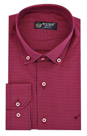 Plaid Red Slim Fit Shirt 3-piece-suit, Casual, Daily, Floral Shirt, Italian, Modern Fit, Plaid, red, Shirt, Slim Fit, Sport ShirtFloral Shirt - wessi